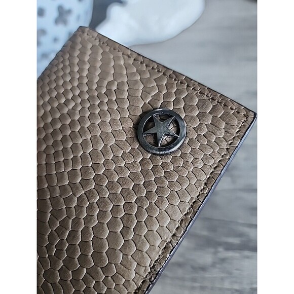 Western Ranger Rodeo Wallet Light Green Leather Reptile Embosed Faux Lonestar - Picture 6 of 8